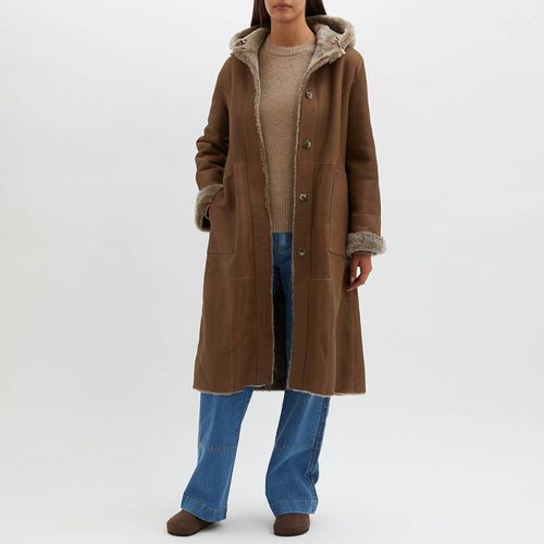 Butterscotch Shearling Reversible Hooded Coat - N°· Eleven - Modalova