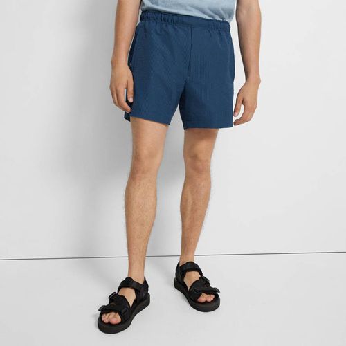 Navy Ribbed Jace Shorts - Theory - Modalova