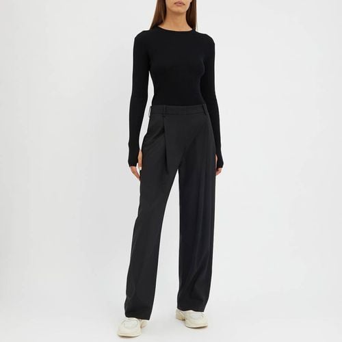 Black Wool Fine Knit Rib Top - N°· Eleven - Modalova