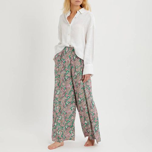 Emerald Paisley Long Side Split Trousers - N°· Eleven - Modalova