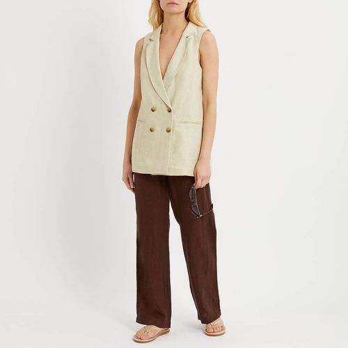 Sand Linen Sleeveless Blazer - NÂ°Â· Eleven - Modalova