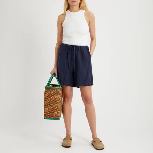 Navy Linen Pull On Short - NÂ°Â· Eleven - Modalova