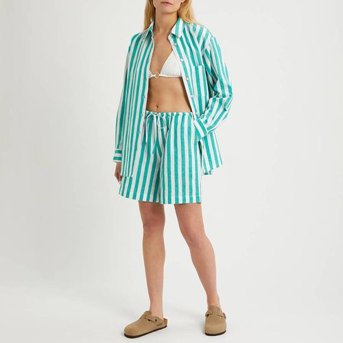 Emerald Stripe Linen Blend Pull On Short - NÂ°Â· Eleven - Modalova