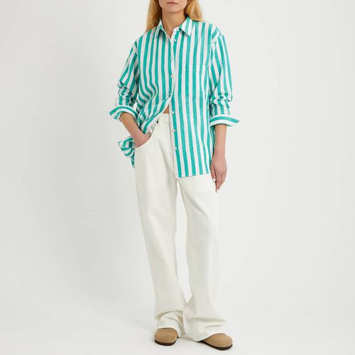 Emerald Stripe Linen Blend Shirt - NÂ°Â· Eleven - Modalova