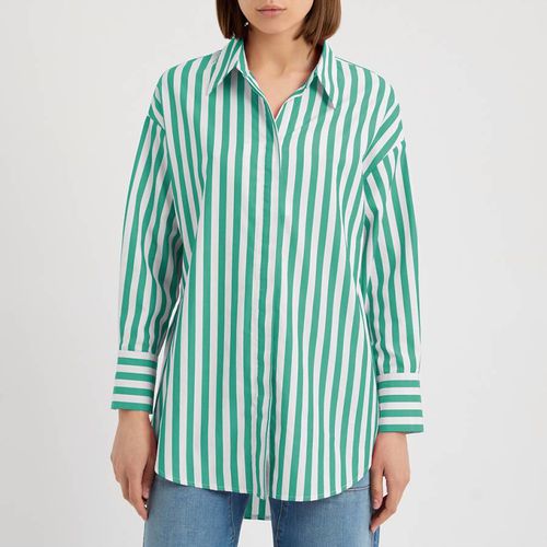 Green/White Cotton Dip Hem Shirt - NÂ°Â· Eleven - Modalova