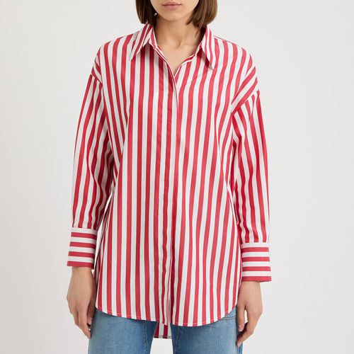 Red/White Cotton Dip Hem Shirt - NÂ°Â· Eleven - Modalova