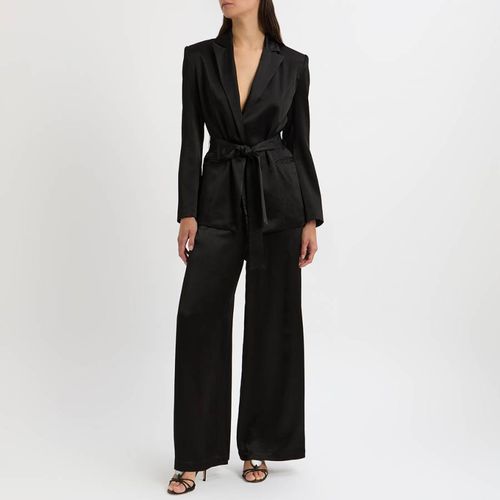 Black Satin Tie Wrap Blazer - N°· Eleven - Modalova