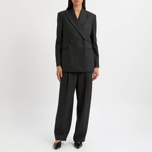 Charcoal Pinstripe Wool Blend Blazer - NÂ°Â· Eleven - Modalova