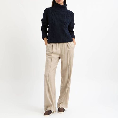 Navy Cable Knit Roll Neck Jumper - NÂ°Â· Eleven - Modalova