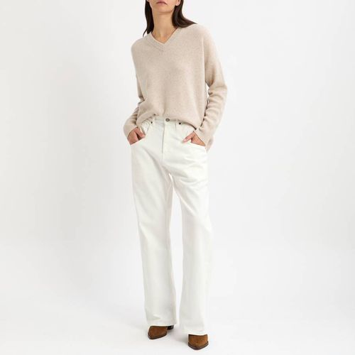 Cream Cashmere V Neck Jumper - NÂ°Â· Eleven - Modalova