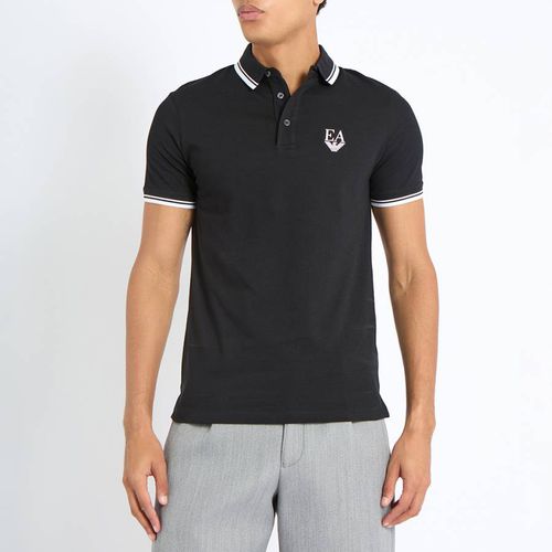 Logo Stretch Cotton Polo Shirt - Emporio Armani - Modalova