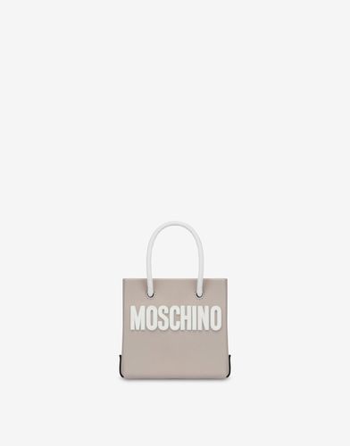 Minibolso ?shopper? De Piel De Becerro Lettering Logo - Moschino - Modalova