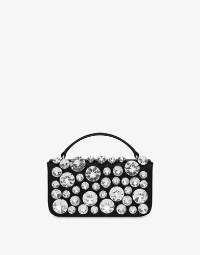 Small Satin Bag With Jewel Stones - Moschino - Modalova