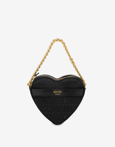 Heart Bag In Nylon Allover Logo - Moschino - Modalova