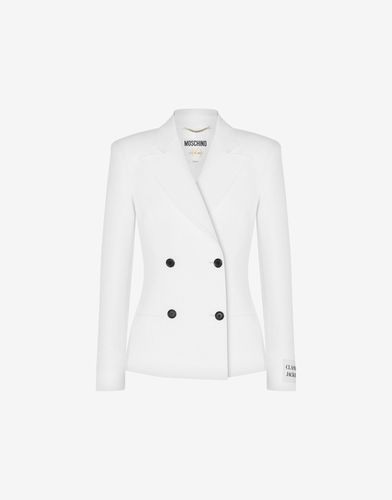 Cotton Duchesse Double-breasted Jacket - Moschino - Modalova