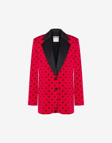 Giacca In Taffet? Allover Polka Dots - Moschino - Modalova