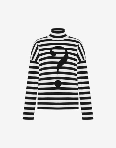 House Symbols !? Striped Turtle-neck Sweater - Moschino - Modalova