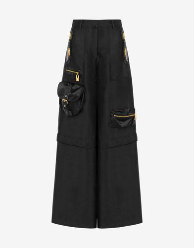 Nylon Bags Satin Oversized Trousers - Moschino - Modalova