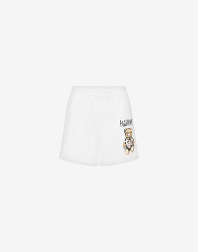 Drawn Teddy Bear Organic Fleece Shorts - Moschino - Modalova