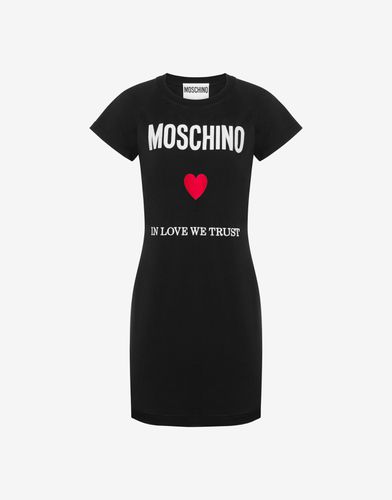 In Love We Trust Organic Jersey Dress - Moschino - Modalova
