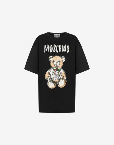 Drawn Teddy Bear Organic Jersey T-shirt - Moschino - Modalova
