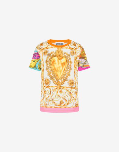 Scarf Print Jersey T-shirt - Moschino - Modalova