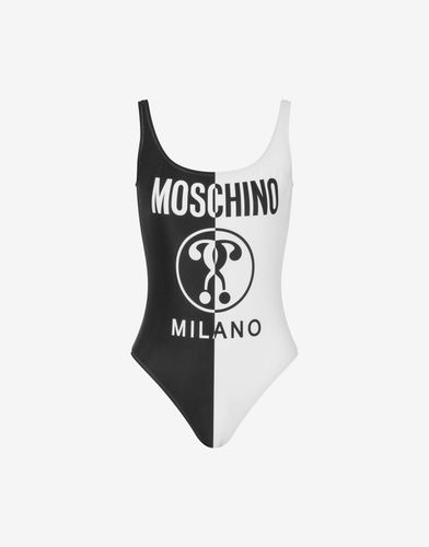 Double Question Mark Two-tone Swimsuit - Moschino - Modalova