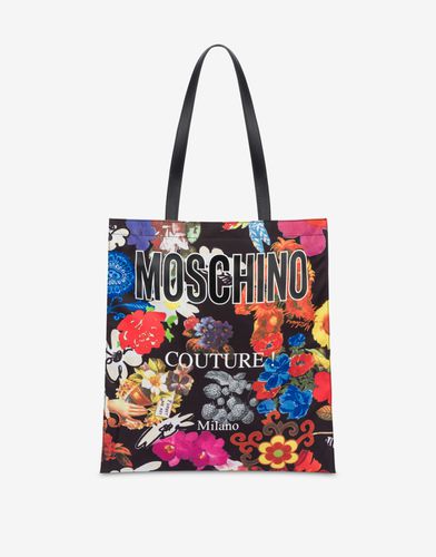 Allover Flowers Nylon Shopper - Moschino - Modalova
