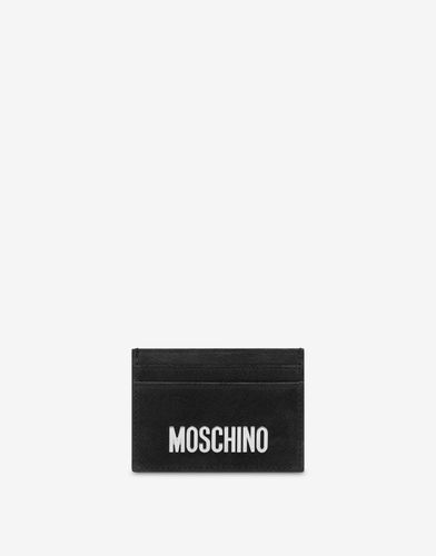 Washed Nappa Leather Card Holder - Moschino - Modalova