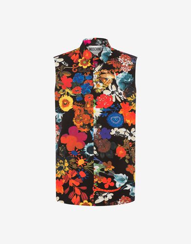 Ärmelloses Hemd Aus Popeline Allover Flowers - Moschino - Modalova