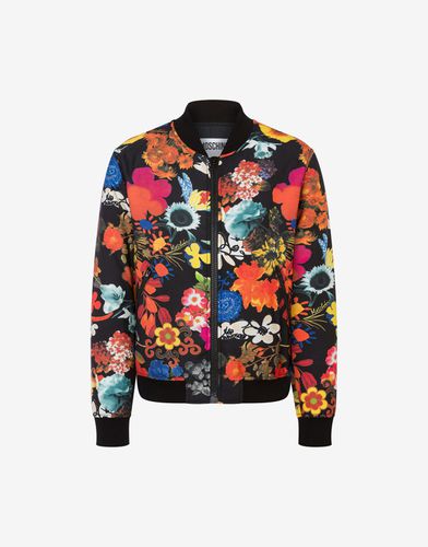 Bomberjacke Aus Nylon Allover Flowers - Moschino - Modalova