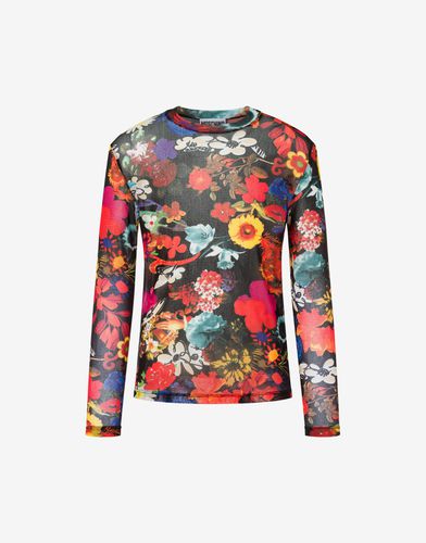 Camiseta De Tul Allover Flowers - Moschino - Modalova