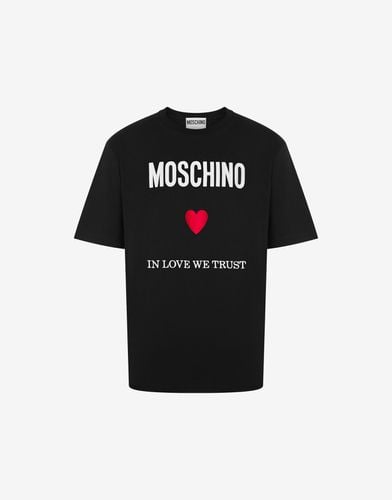 T-shirt In Jersey Organico In Love We Trust - Moschino - Modalova