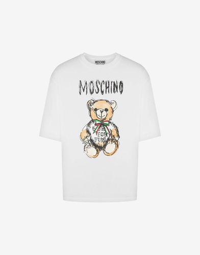 Drawn Teddy Bear Organic Jersey T-shirt - Moschino - Modalova