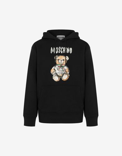 Drawn Teddy Bear Hoodie - Moschino - Modalova