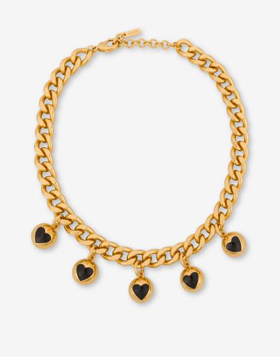 Heart Buttons Necklace With Charm - Moschino - Modalova
