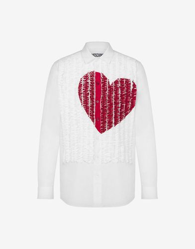 Heart Graphic Shirt With Ruches - Moschino - Modalova