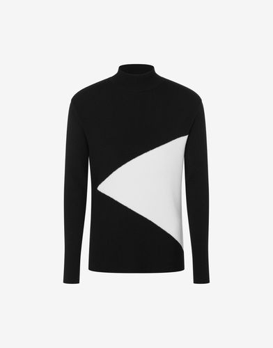 Graphic Turtle-neck Sweater - Moschino - Modalova