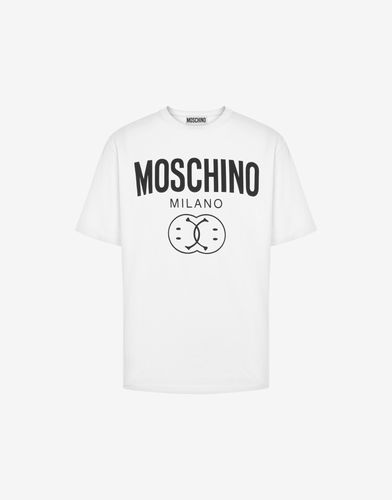 Double Smiley? Logo Organic Jersey T-shirt - Moschino - Modalova