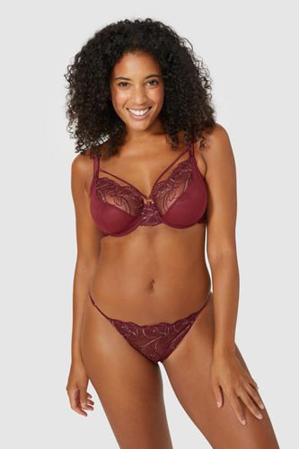 Womens DD+ Fuller Bust Scroll Embroidery Lace Plunge Bra - - 32F - Debenhams - Modalova