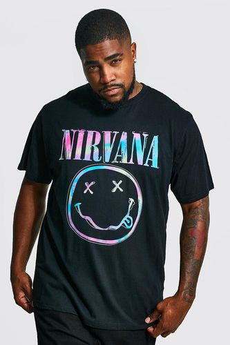 Plus Nirvana Tie Dye Logo License T-shirt - - 4XL - boohooMAN - Modalova