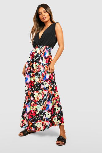 Womens Rose Print Maxi Dress - - 10 - boohoo - Modalova