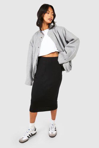 Womens Basics High Waisted Jersey Midi Skirt - - 10 - boohoo - Modalova