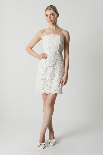 Womens Bandeau Contrast Lace Mini Dress With Boning - - 10 - Coast - Modalova