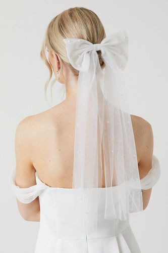 Womens Pearl Detail Tulle Bridal Hair Bow - - One Size - Coast - Modalova
