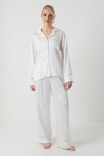Womens Long Sleeve Piped Bridal Pyjama Trouser Set - - S - Coast - Modalova
