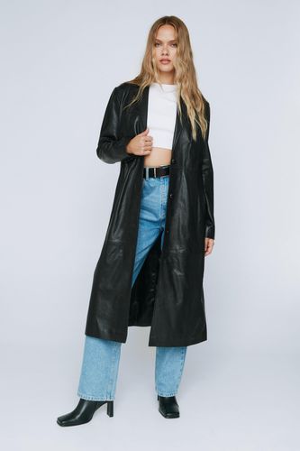 Womens Real Leather Oversized Duster Coat - - 10 - Nasty Gal - Modalova