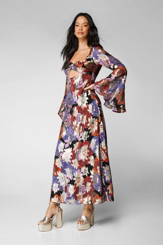 Womens Floral Metallic Ruched Bust Maxi Dress - - 6 - Nasty Gal - Modalova