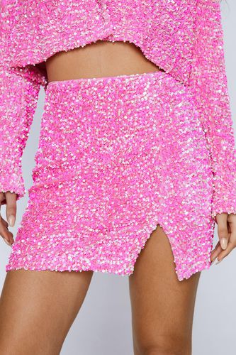 Womens Premium Velvet Sequin Mini Skirt - - 12 - Nasty Gal - Modalova