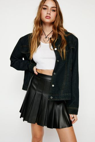 Womens Faux Leather Pleated Mini Skirt - - 6 - Nasty Gal - Modalova